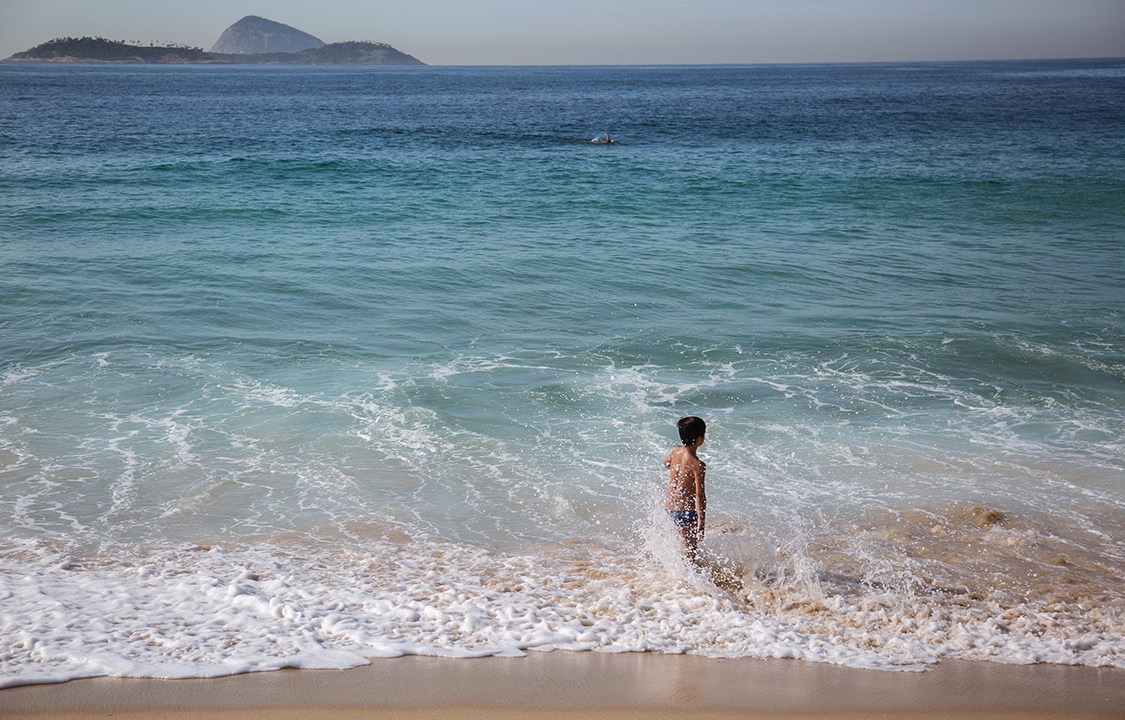 Vista da praia do Leblon, no Rio de Janeiro