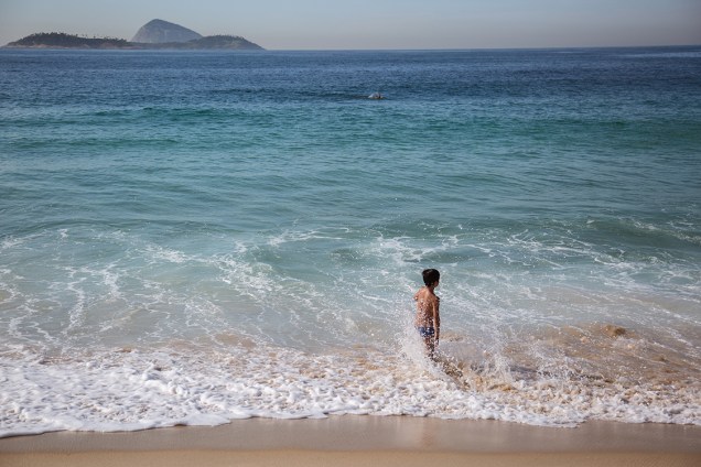 Vista da praia do Leblon, no Rio de Janeiro