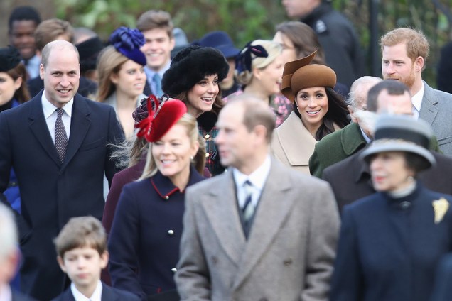 Príncipe William, Catherine - Duquesa de Cambridge -, Meghan Markle e Príncipe Harry participam das festividades de Natal da família real britânica em King's Lynn, na Inglaterra - 25/12/2017