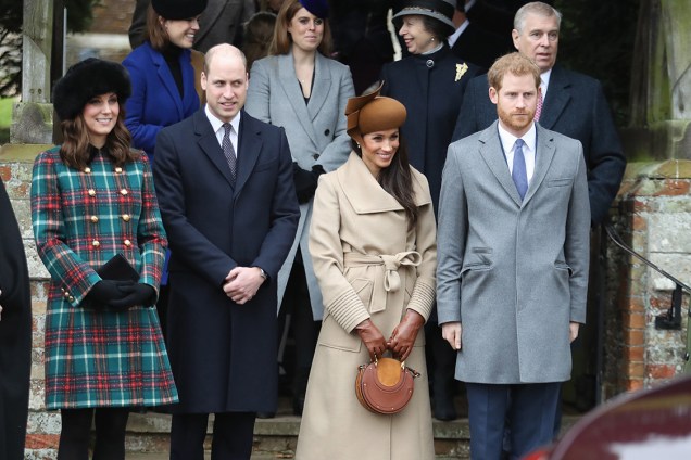 Família real britânica aguarda o início das comemorações festivas de Natal em King's Lynn - 25/12/2017