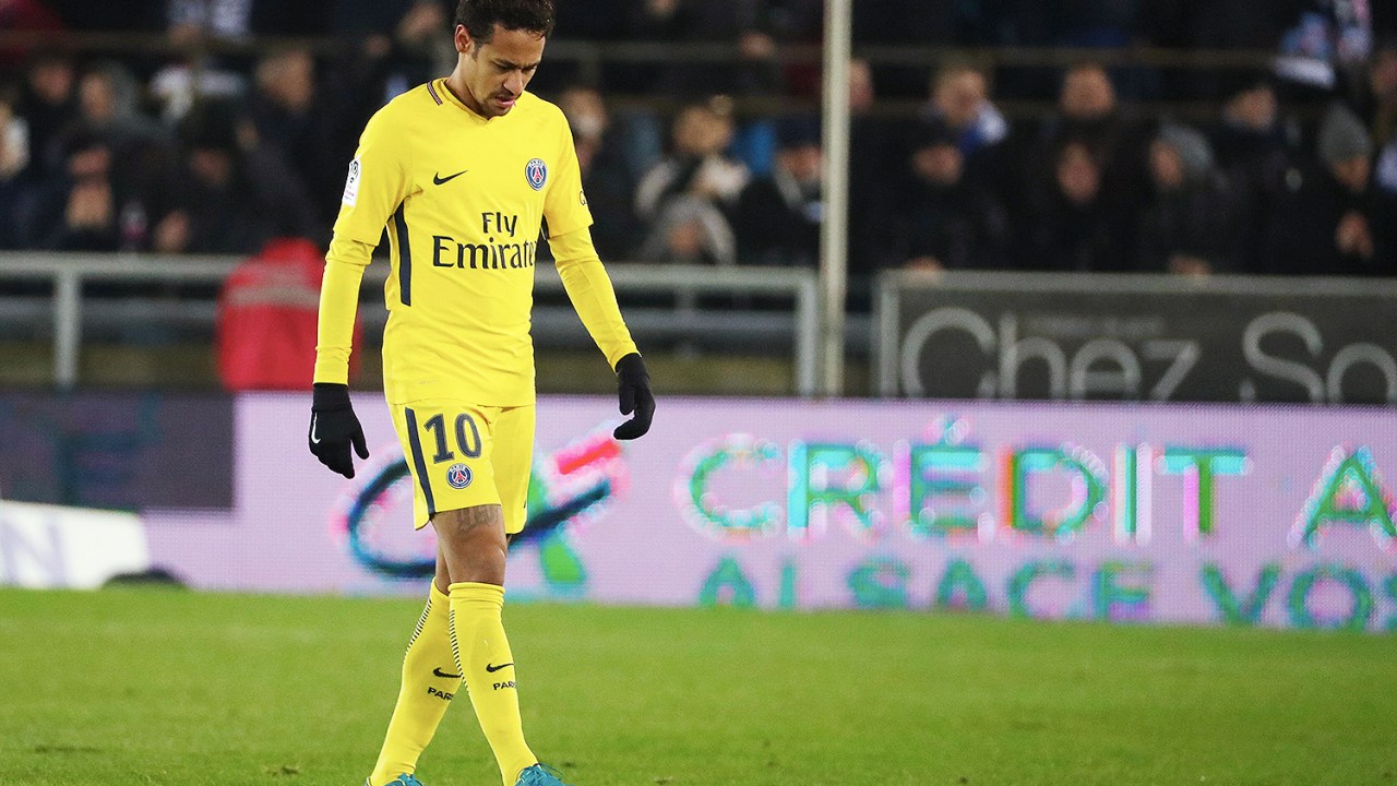 O atacante do PSG, Neymar