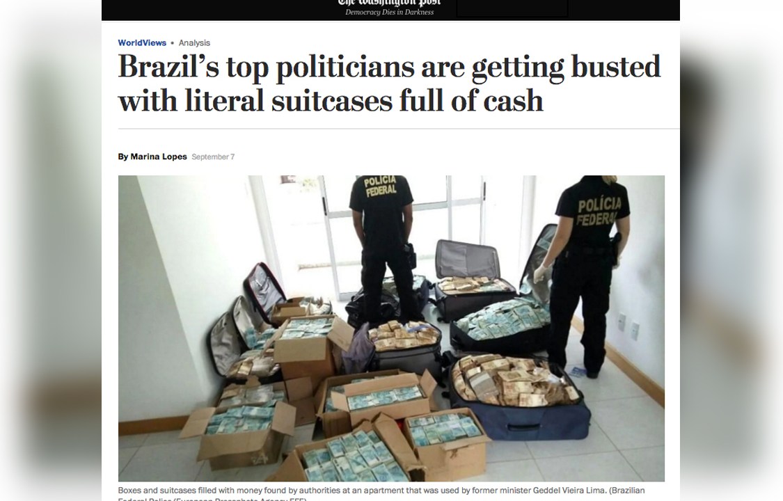 Washington Post noticia corrupção brasileira