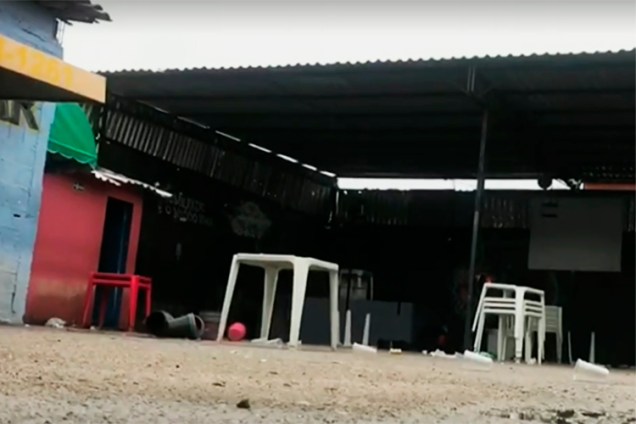 Interior do ´´Forró do Gago´´, local onde 14 pessoas foram mortas em Fortaleza (CE) - 27/01/2018