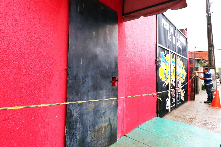 Vista da fachada do ´´Forró do Gago´´, em Fortaleza (CE), onde 14 pessoas foram mortas - 27/01/2018