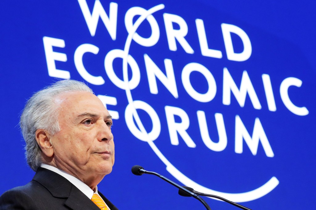 O presidente da República, Michel Temer, participa do Fórum Econômico Mundial, realizado em Davos, na Suíça - 24/01/2018