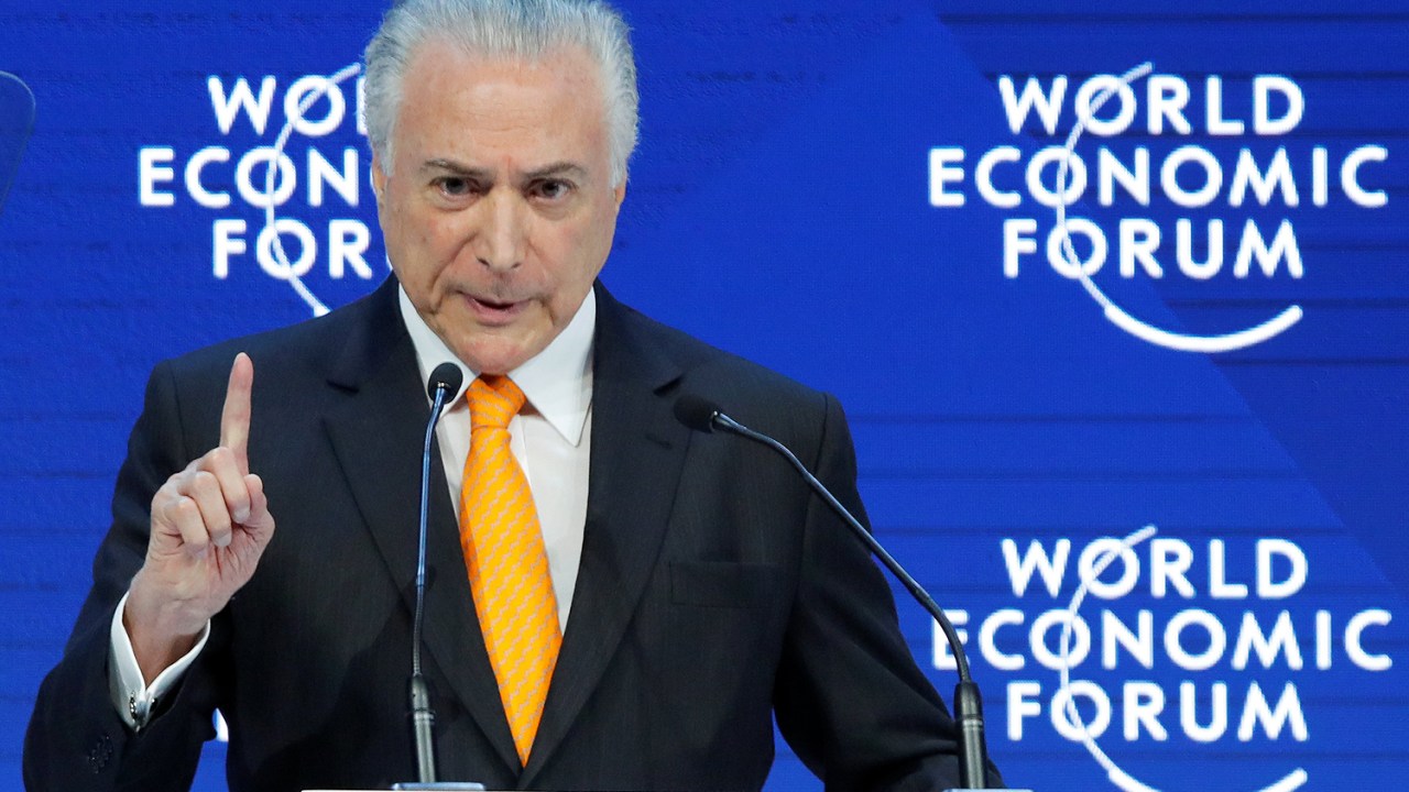 O presidente da República, Michel Temer, participa do Fórum Econômico Mundial, realizado em Davos, na Suíça - 24/01/2018