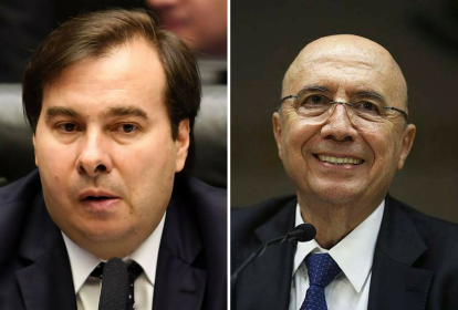 Presidente da Câmara dos Deputados Rodrigo Maia (DEM-RJ) e o ministro da Fazenda Henrique Meirelles