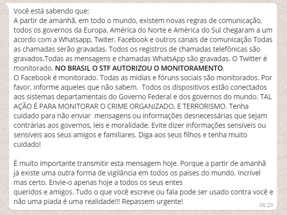 Rodojunior alerta para circulação de informações falsas no Whatsapp - Blog  do Caminhoneiro