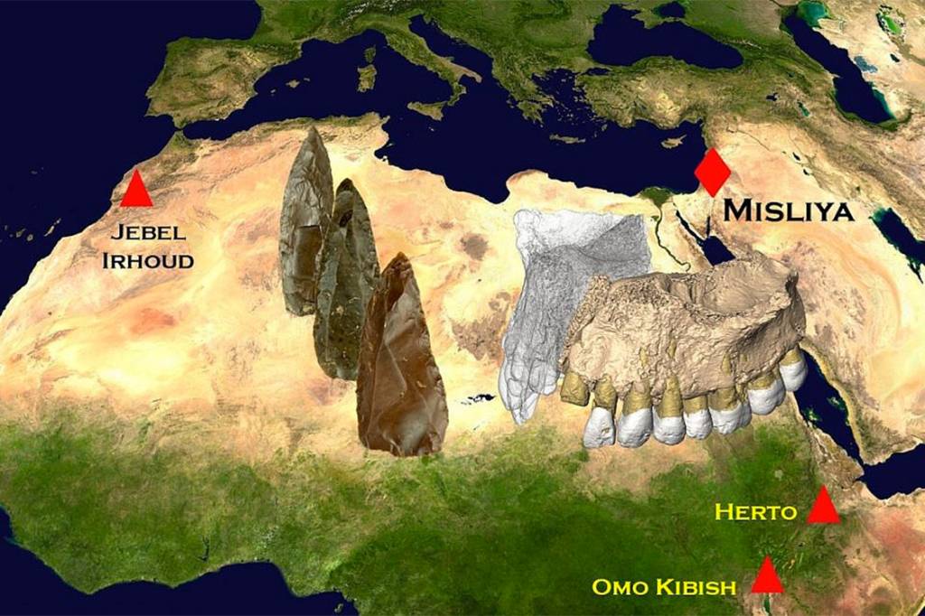 Mapa mostra a imigração do homem para a Europa e Asia