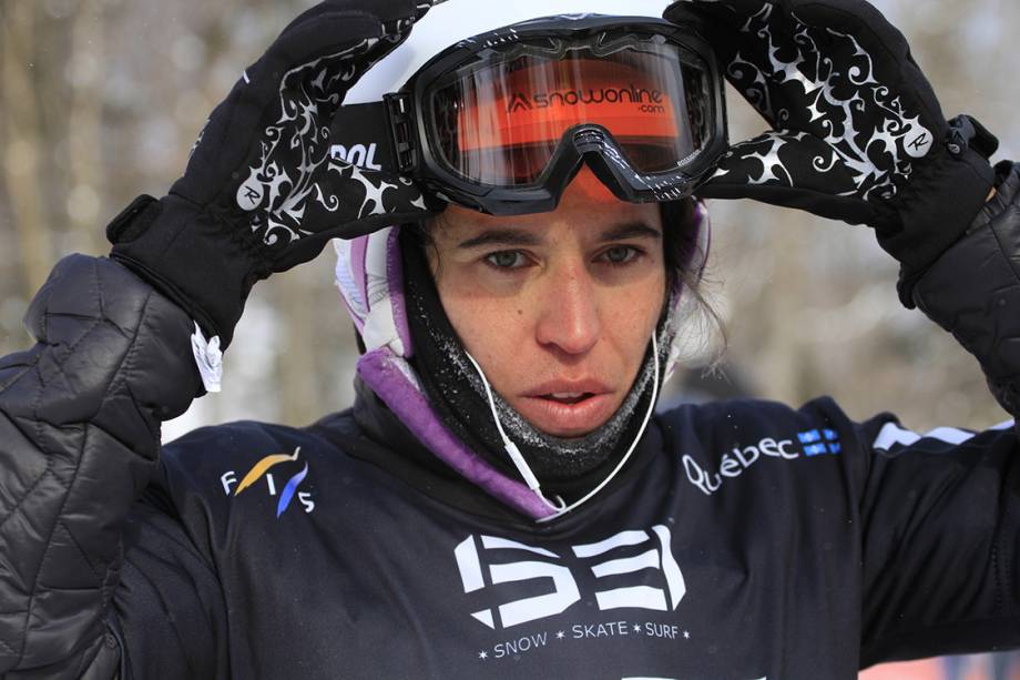 A snowboarder Isabel Clark durante treino antes as Olimpíadas de Inverno de Pyeongchang