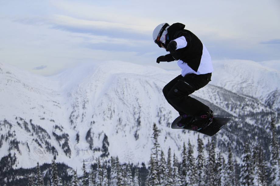 A snowboarder Isabel Clark durante treino antes as Olimpíadas de Inverno de Pyeongchang