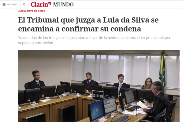 Jornal Clarín, da Argentina, chama decisão de "duro revés" para Lula