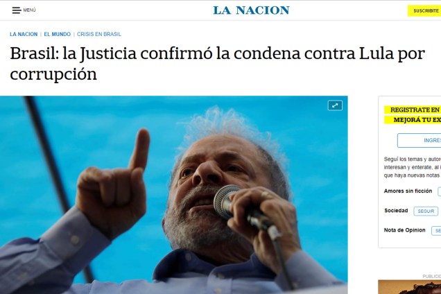 Jornal La Nación, da Argentina, destaca as reações de apoiadores do PT