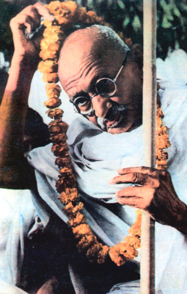 Retrato do líder político Mahatma Gandhi