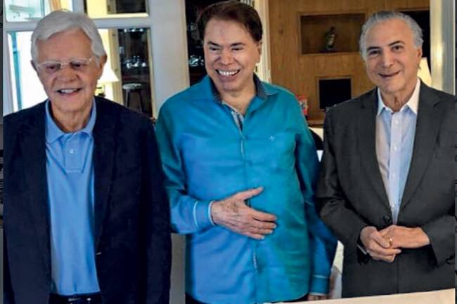 Moreira Franco, Silvio Santos e Michel Temer