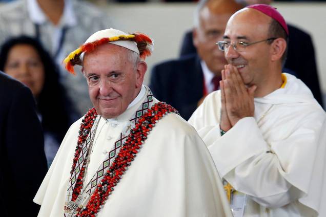 Papa Francisco participa de encontro com grupos indígenas em Puerto Maldonado, no Peru - 19/01/2018 Papa Francisco participa de encontro com grupos indígenas em Puerto Maldonado, no Peru - 19/01/2018