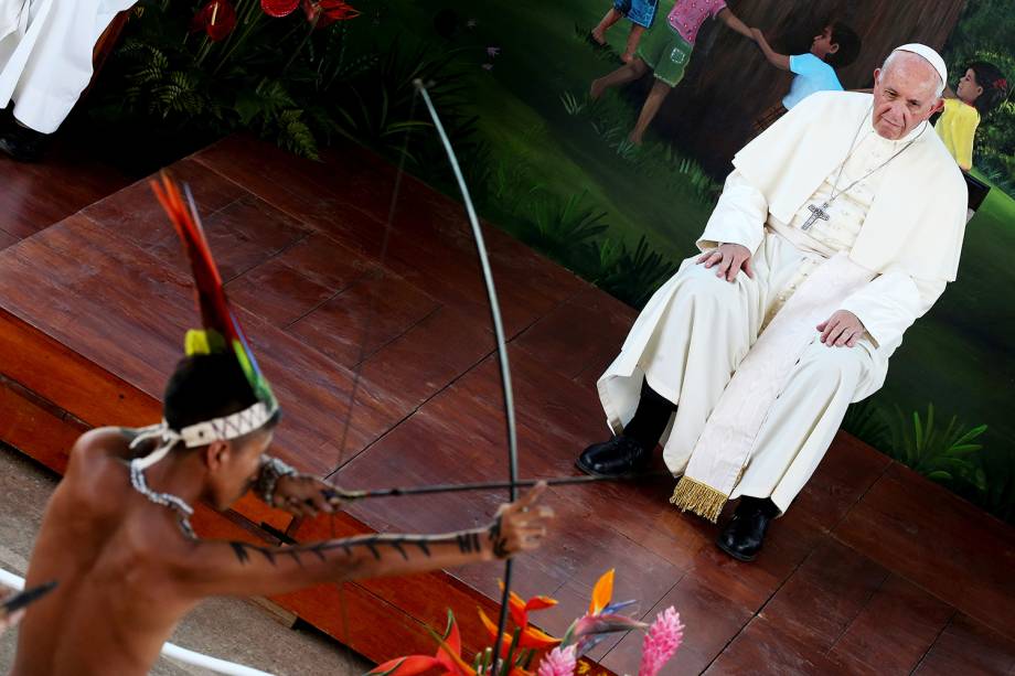 Papa Francisco participa de encontro com grupos indígenas em Puerto Maldonado, no Peru - 19/01/2018