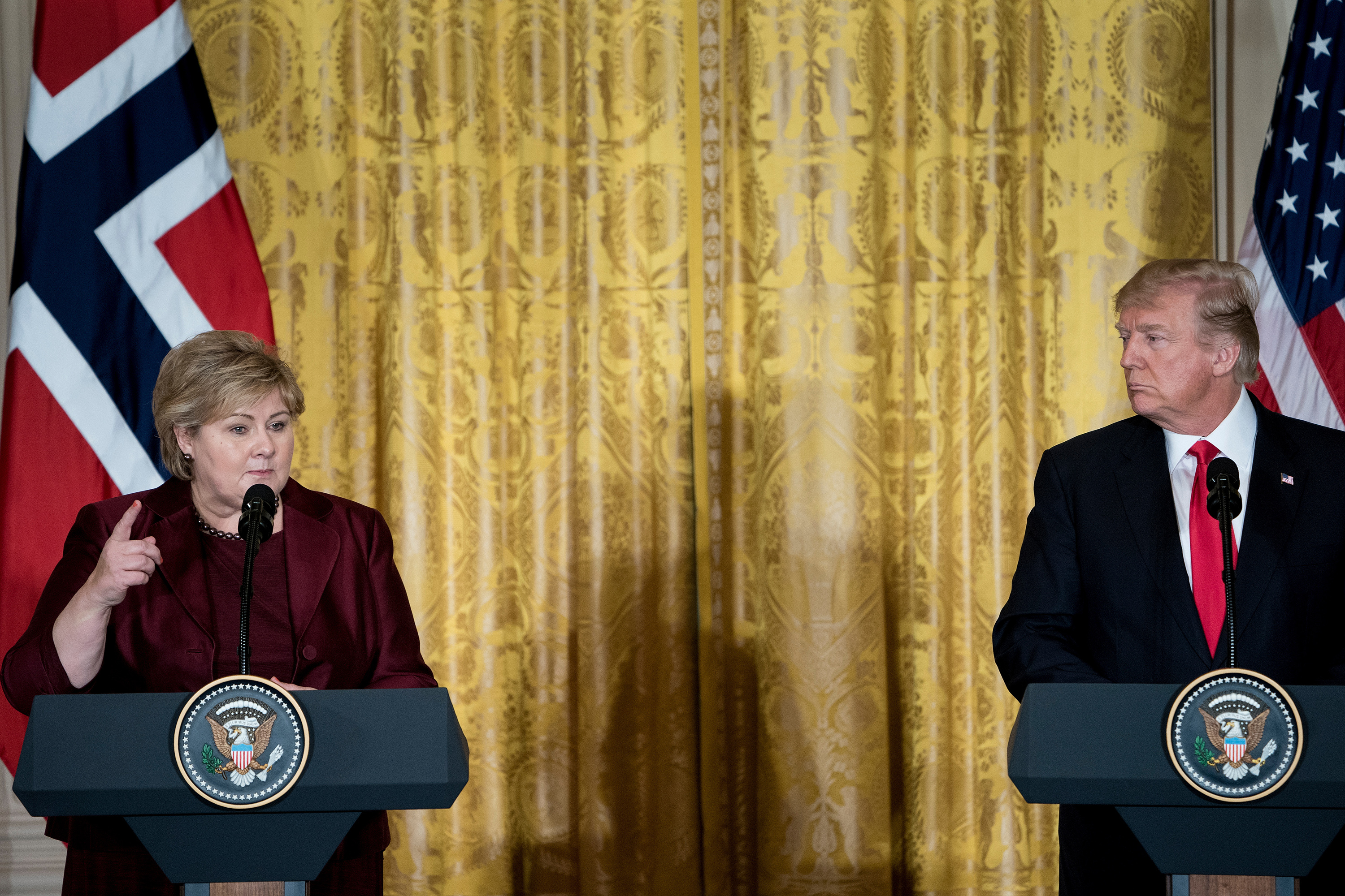 Donald Trump e Erna Solberg