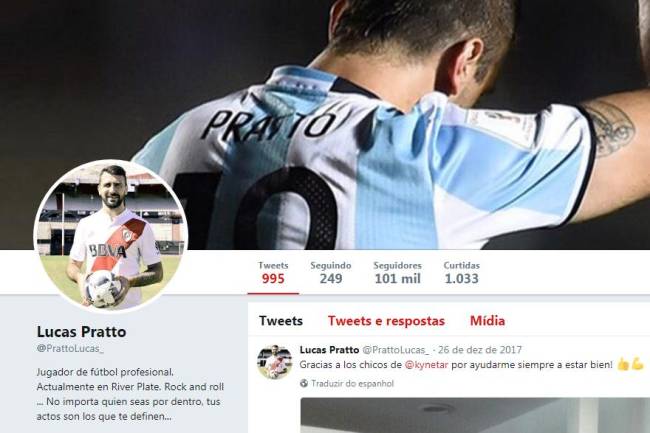 Lucas Pratto retirou número 12 de seu Twitter