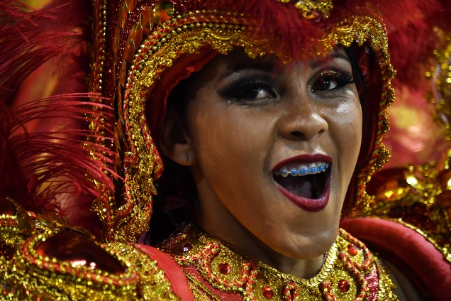 A escola de samba Mancha Verde é a quarta a desfilar no Sambódromo do Anhembi, na primeira noite do Carnaval paulistano - 10/02/2018