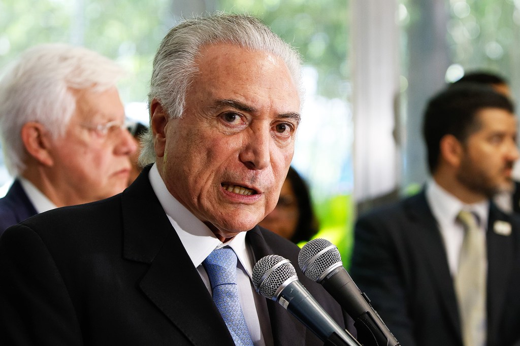 O presidente da República, Michel Temer, realiza pronunciamento no Palácio Guanabara, no Rio de Janeiro (RJ) - 17/02/2018