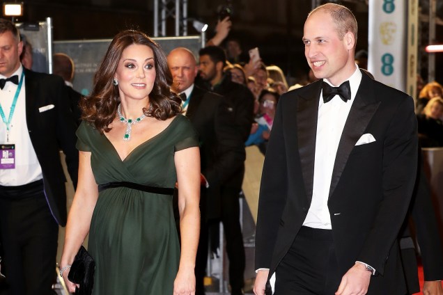 Kate Middleton e o Príncipe William chegam para a premiação do BAFTA, em Londres - 18/02/2018