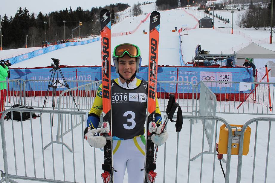 Michel Macedo, representante brasileiro na modalidade esqui alpino durante a Olimpíada de Inverno de PyeongChang, na Coreia do Sul