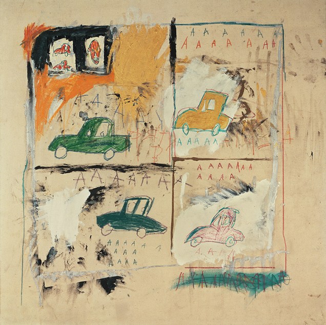 Obra 'Carros antigos', de Jean-Michel Basquiat