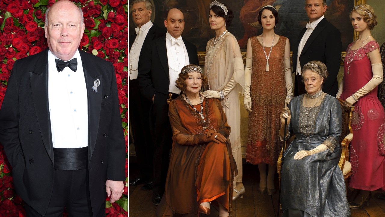 Julian Fellowes e o elenco de Downton Abbey