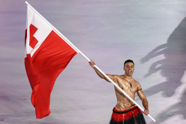 O atleta de Tonga Pita Taufatofua