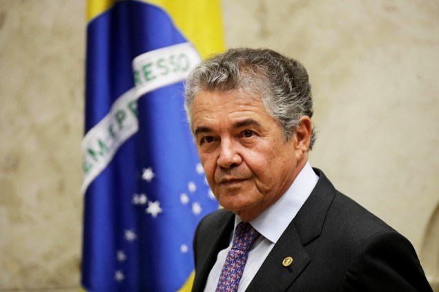 O ministro do STF,  Marco Aurélio Mello, durante sessão que julga o habeas corpus preventivo do ex-presidente Lula - 22/03/2018