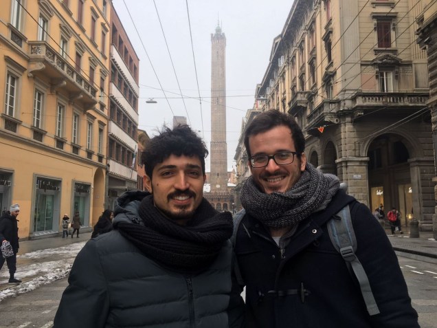 Os estudantes Massimiliano Vasallo, de 26 anos, e Francesco Chiommino, de 27 anos, simpatizantes do Movimento Cinco Estrelas