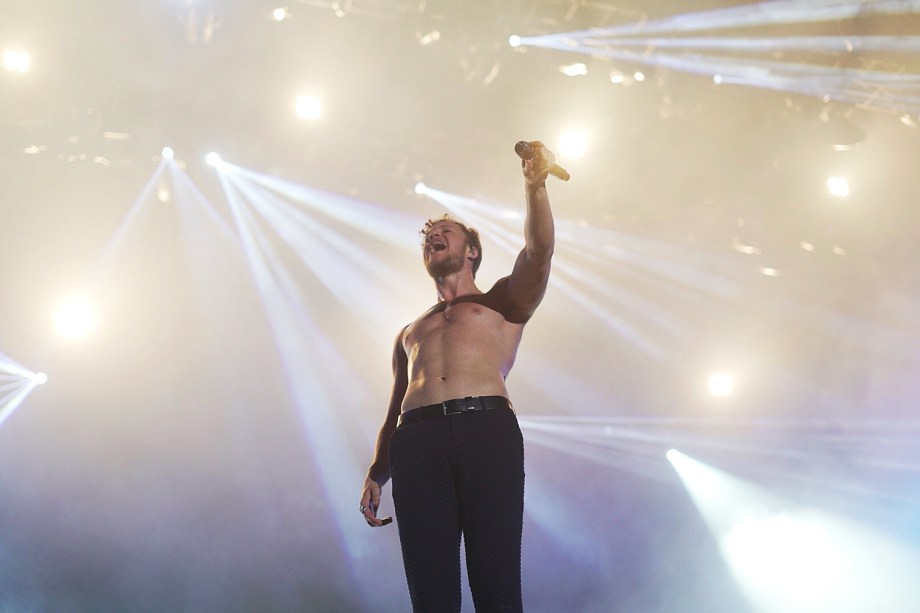 A banda Imagine Dragons se apresenta durante o segundo dia do festival Lollapalooza, no Autódromo de Interlagos - 24/03/2018