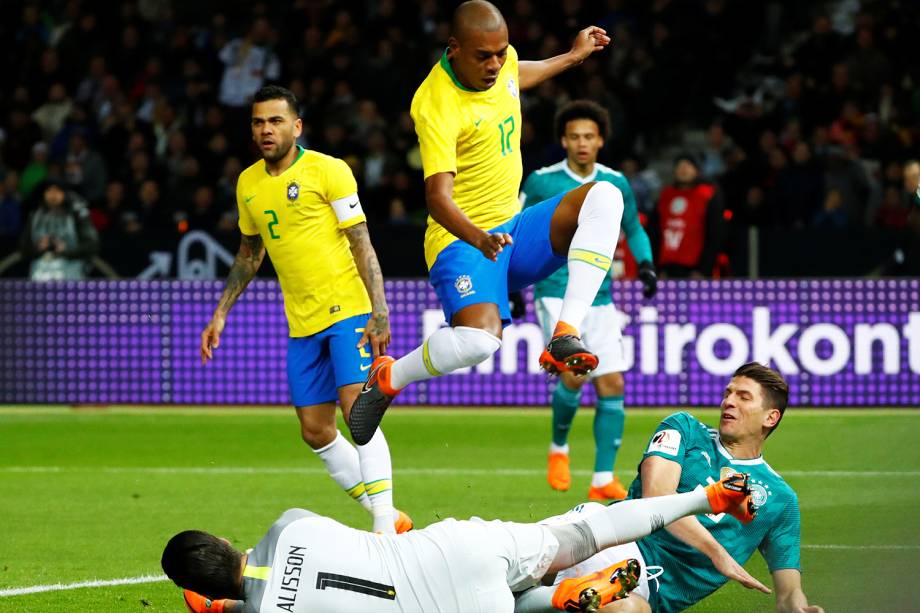 Amistoso entre Brasil e Alemanha, realizado no Estádio Olímpico de Berlim - 27/03/2018