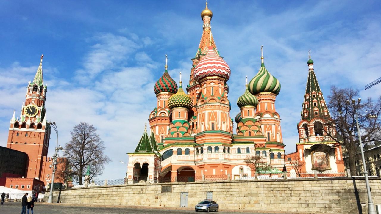 Catedral de São Basílio em Moscou, capital da Rússia, faltando 84 dias para o início da Copa do Mundo - 22/03/2018