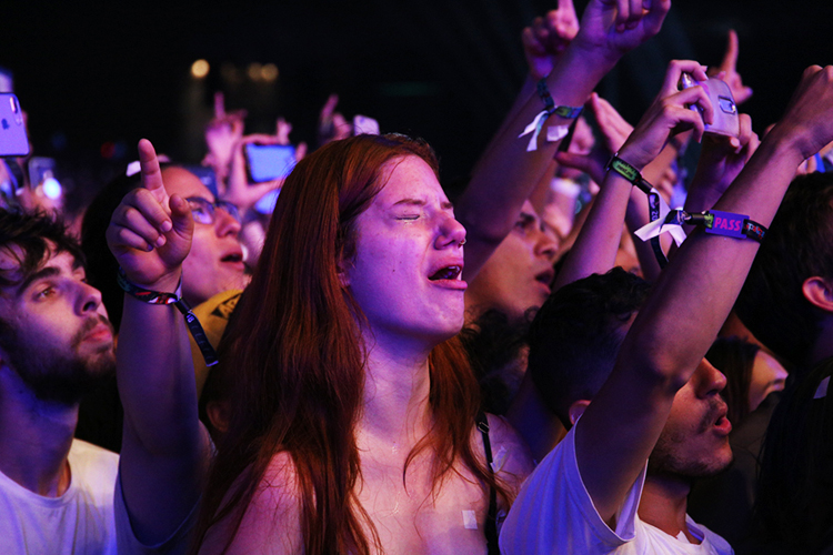 A banda Imagine Dragons se apresenta durante o segundo dia do festival Lollapalooza, no Autódromo de Interlagos - 24/03/2018