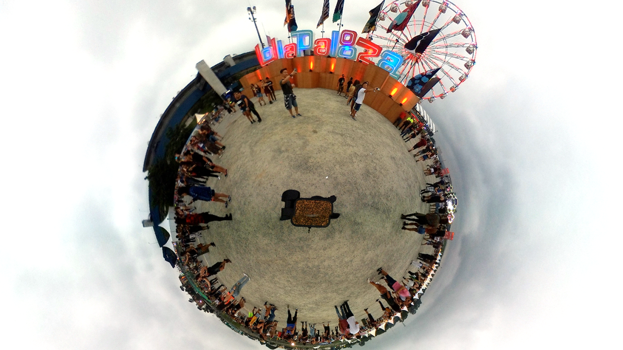 Visão micro mundo do Lollapalooza 2018 - Imagem captada com o SamSung Gear 360