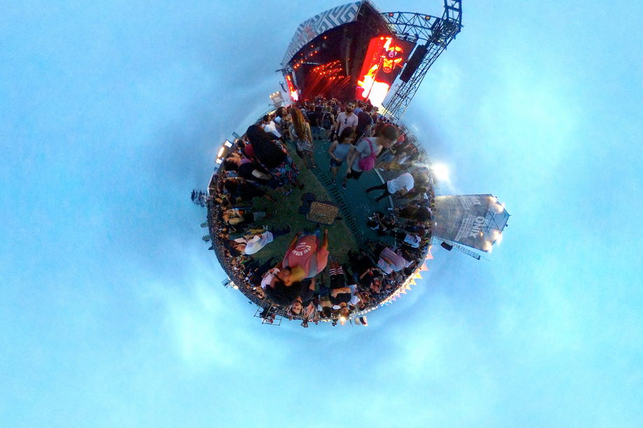 Visão micro mundo do Lollapalooza 2018 - Imagem captada com o SamSung Gear 360