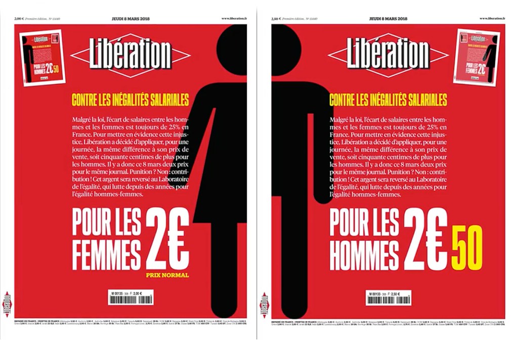 Jornal Libération no dia internacional da mulher