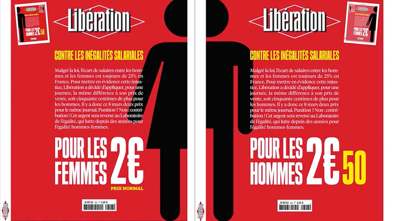 Jornal Libération no dia internacional da mulher