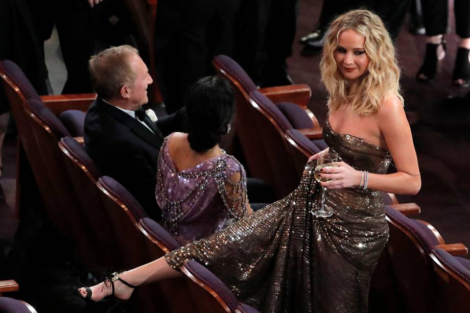 A atriz Jennifer Lawrence durante o Oscar 2018 A atriz Jennifer Lawrence durante o Oscar 2018