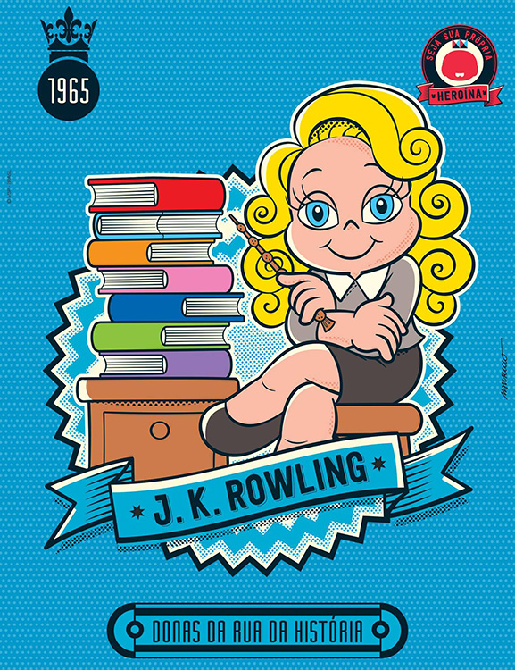 A escritora J. K. Rowling, vivida por Carminha Fru-Fru