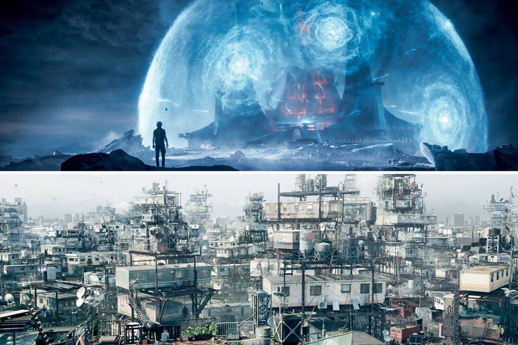 Concorrência desleal – A beleza do Oasis (no alto) e a Columbus de 2045 (à baixo): desejo de fugir da realidade