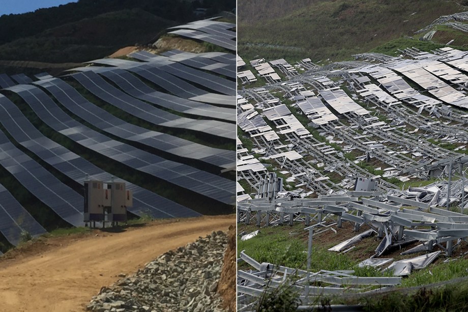 Antes e depois da passagem do furacão Irma