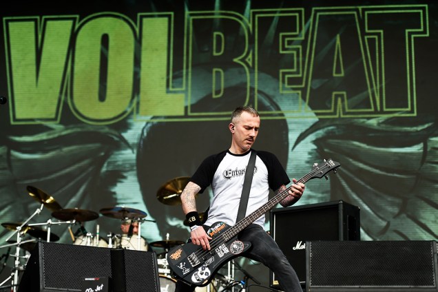 Show da banda Volbeat, no palco Onix, no primeiro dia do Lollapalooza 2018, em São Paulo