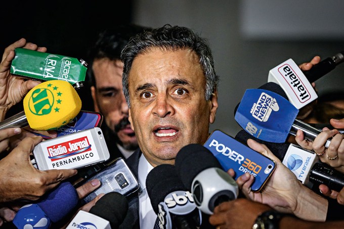 Estreia – O senador Aécio Neves: o processo por corrupção passiva no STF pode ser apenas o primeiro de uma série. Ele ainda tem oito inquéritos na Corte