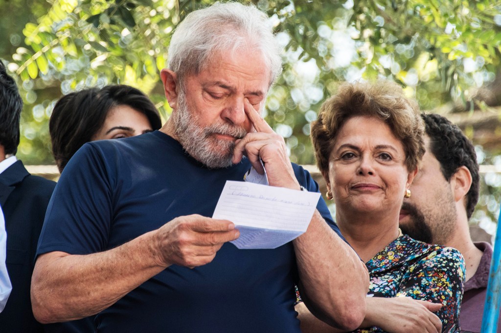 O ex-presidente Lula participa de missa em homenagem à Marisa Letícia, no Sindicato dos Metalúrgicos do ABC, em São Bernardo do Campo (SP) - 07/04/2018