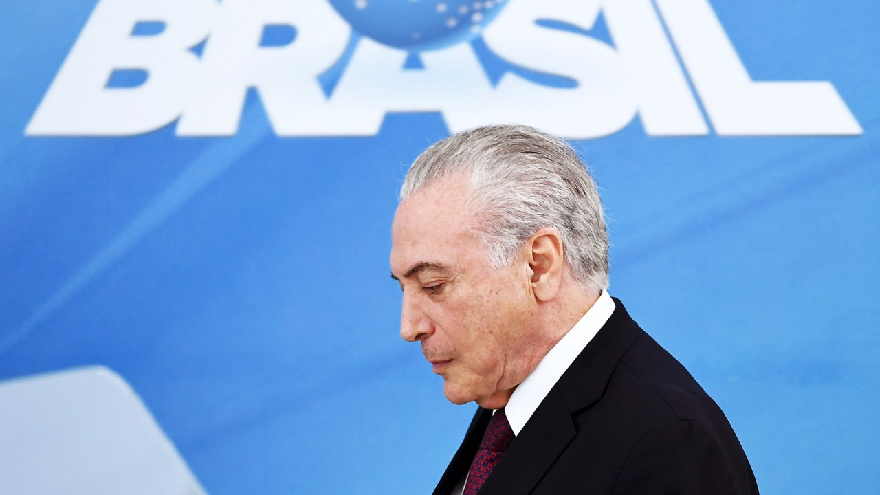 O presidente da República, Michel Temer, participa de evento no Palácio do Planalto, em Brasília (DF) - 27/04/2018