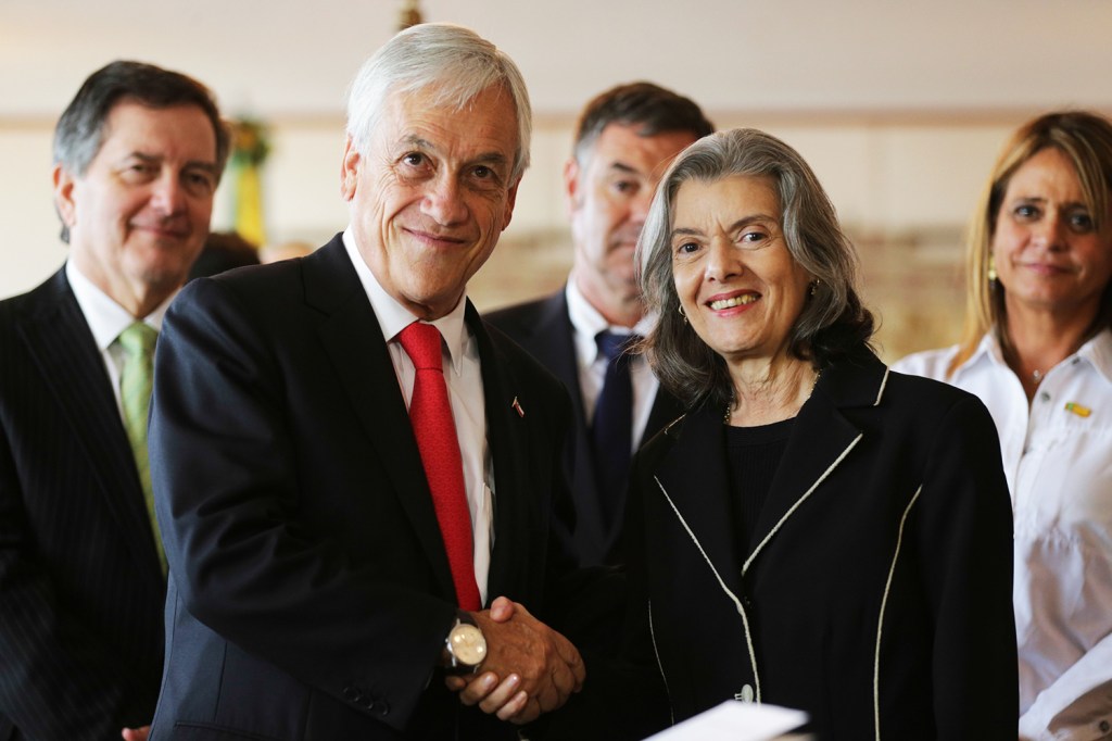 A presidente do Supremo Tribunal Federal (STF), Cármen Lúcia, recebe o presidente do Chile, Sebastián Piñera - 27/04/2018