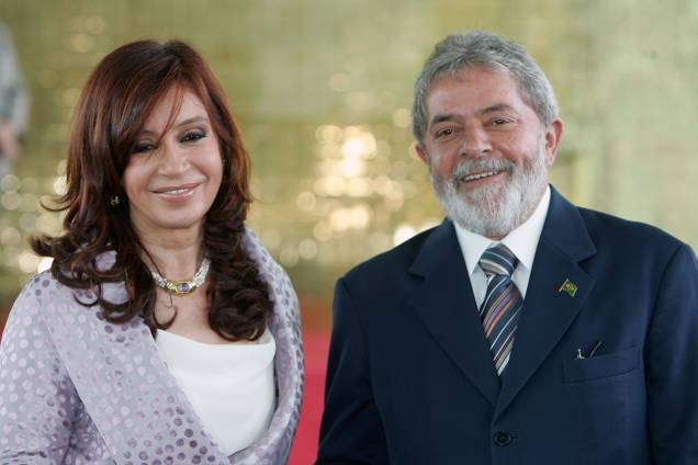 Senadora e Primeira dama Cristina Kirchner visitas o Palácio do Planalto com o Presidente do Brasil Luiz Inácio Lula da Silva  em Brasilia - 03/10/2007